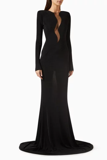 African Colour-Block Maxi Dress