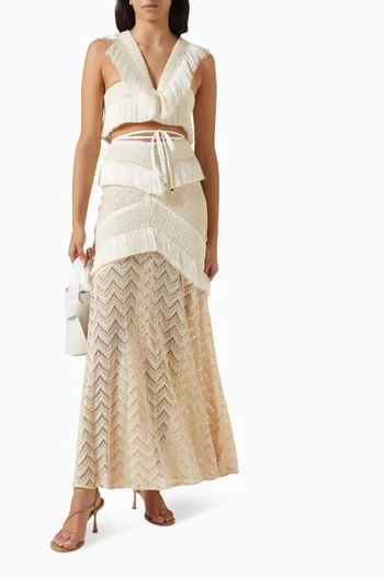 Fringe Trim Crop Top