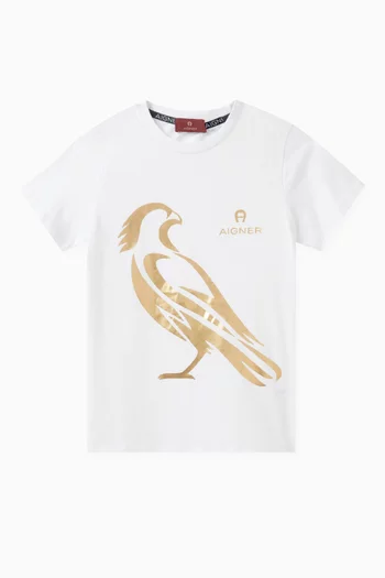 Bird-print T-shirt in Cotton-jersey