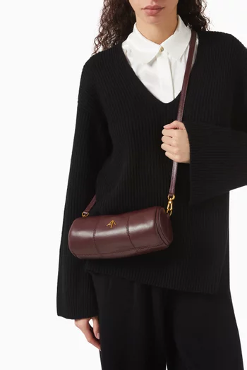 Mini Cylinder Shoulder Bag in Calf Leather