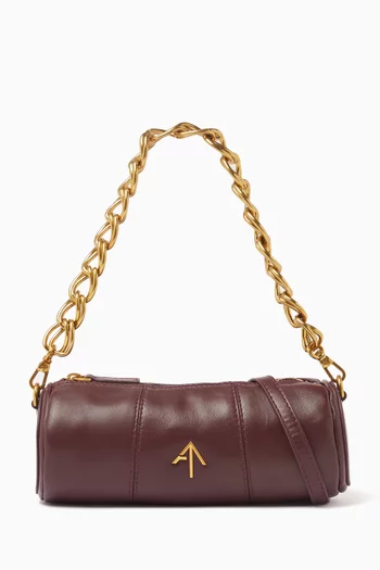 Mini Cylinder Shoulder Bag in Calf Leather