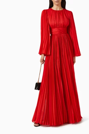 Bell Sleeve Maxi Dress in Chiffon