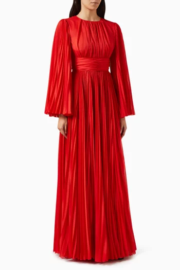 Bell Sleeve Maxi Dress in Chiffon
