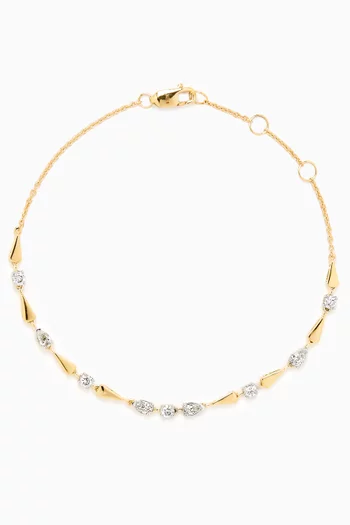 Diamond Link Bracelet in 10kt Gold