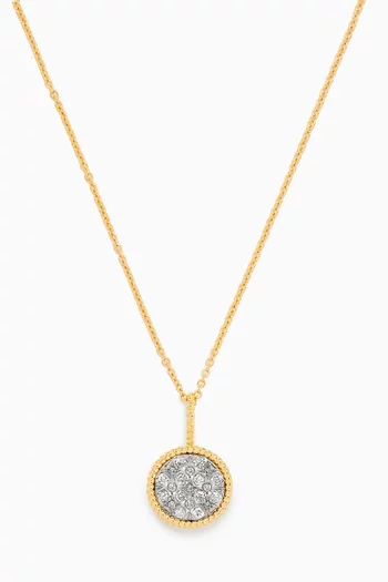 Diamond Plate Pendant Necklace in 10kt Gold