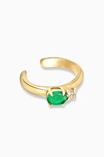 Green Goddess Single Ear Cuff in 10kt Gold