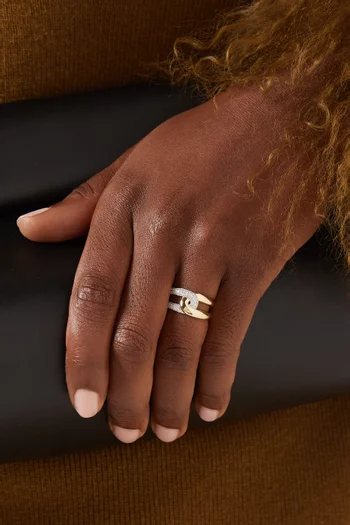 Interlock Pavé Diamond Ring in 10kt Gold