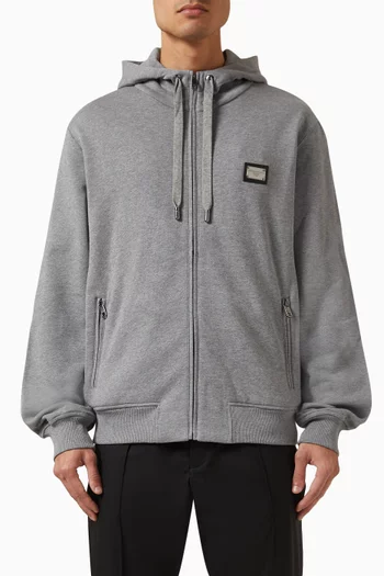 Logo Plate Hoodie in Cotton