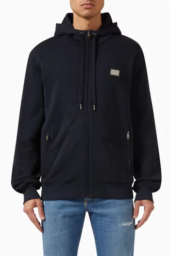 Logo Plate Hoodie in Cotton