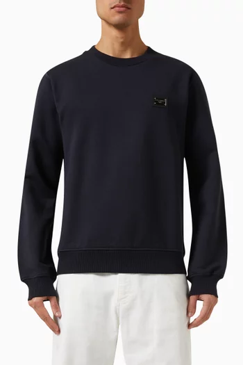 Branded Logo Tag Sweatshirt in Jersey