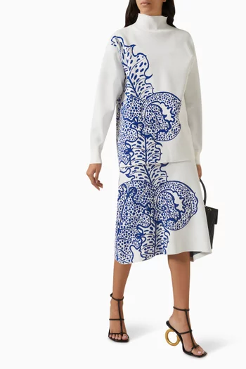Jacquard Skirt in Jersey Viscose