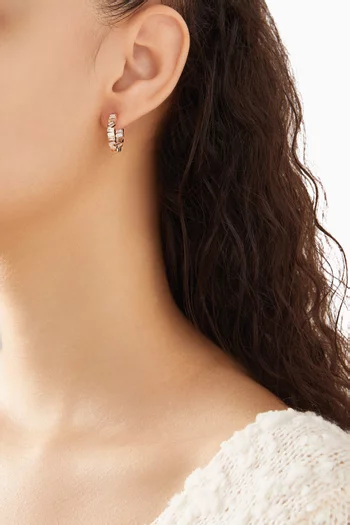 Stacked Baguette Diamond Hoop Earrings in 18kt Gold