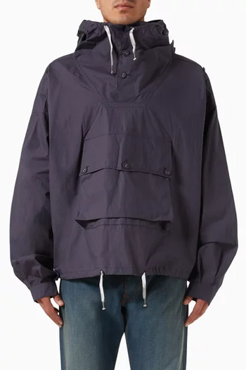 Hooded Jacket in Coated-cotton