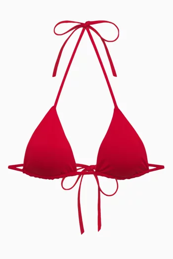 Nick String Triangle Bikini Top in Stretch Nylon