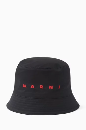 Logo Bucket Hat in Cotton
