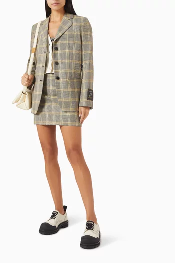 Checked Blazer in Tech Wool