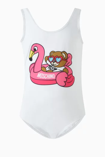 Teddy Bear Logo-print Swimsuit
