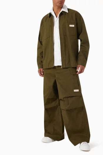 Zip-up Overshirt in Gabardine