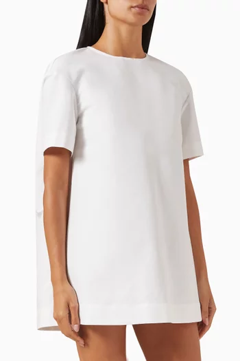 Short-Sleeve Mini Dress in Cotton