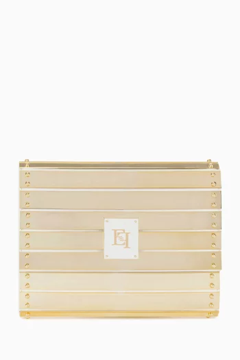 Reflective Clutch Bag in Faux Leather
