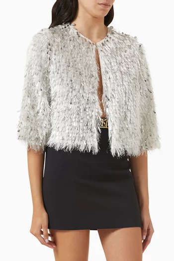 Cropped Jacket in Frayed Organza