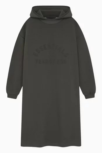 Logo Hooded Dress in Stretch-nylon & Cotton-fleece