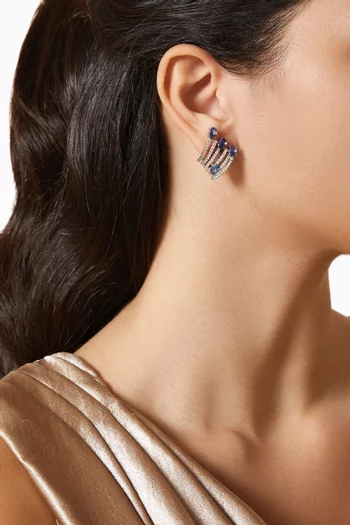 أقراط نيا مرصعة بأحجار زركونيا فضة إسترلينية