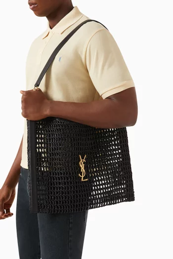 Cassandre Shoulder Bag in Raffia Macramé