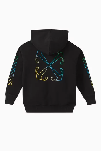 Arrow Rainbow Logo Zip Hoodie in Cotton