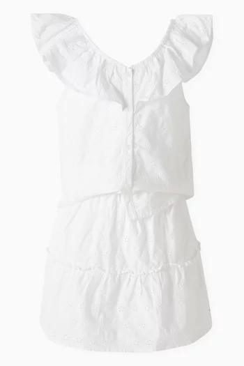 Monogram Tiered Skirt in Broderie Anglaise