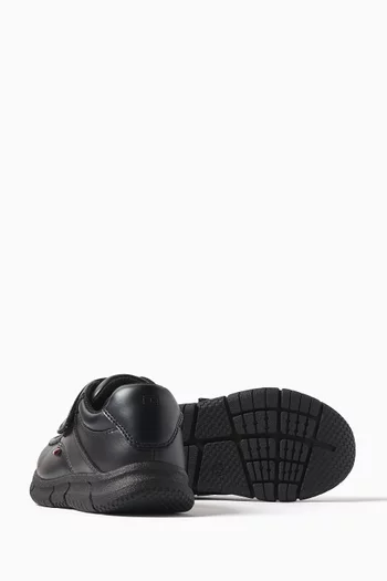 Logo Low Cut Velcro Moccasins in Faux Leather