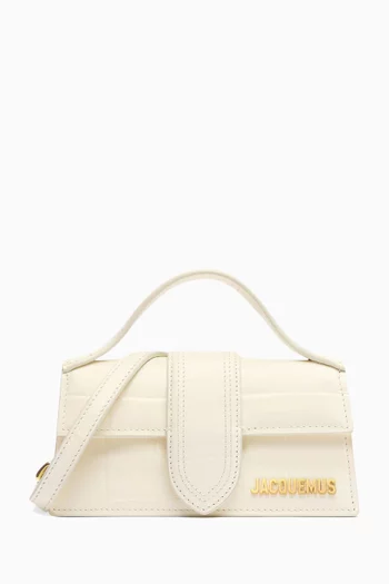 Le Bambino Mini Shoulder Bag in Croc-embossed Leather