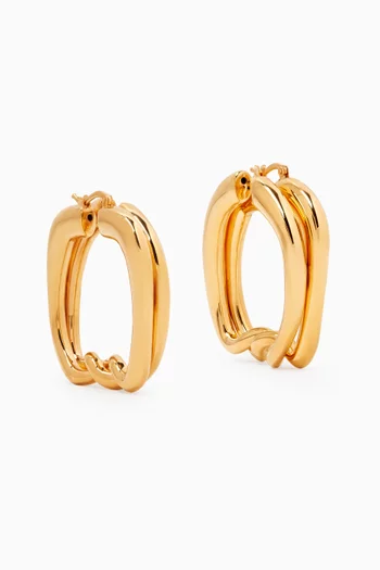 Les Petites Créoles Nodi Earrings in Plated Brass