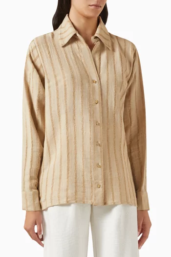 Agonda Striped Shirt in Silk-hemp