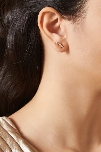 Baguette Diamond Ladder Studs in 18kt Gold