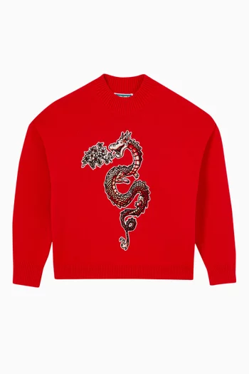 Year Of The Dragon Sweater in Cotton Blend Knit