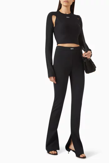 Off Stamp Split Leggings in Jersey