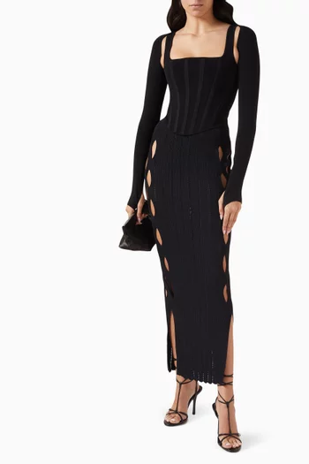 Pointelle Corset Top in Viscose-blend