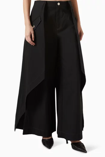 Layered Skirt Pants in Organic Cotton-blend