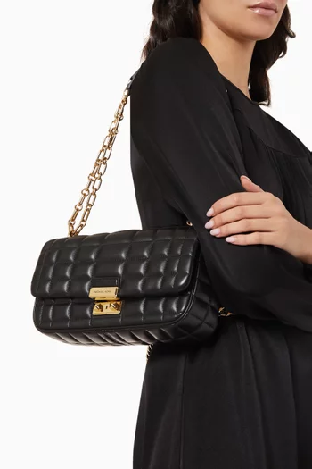 Large Tribeca Shoulder Bag in Quilted Leather
