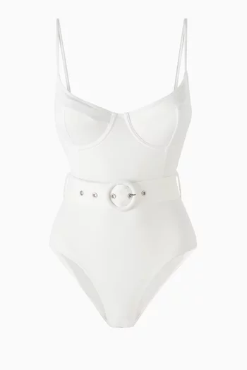 Noa Belted One-piece Swimsuit in Stretch Nylon