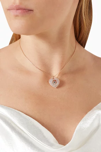 Hyperbola Heart Pendant Necklace in Rose Gold-plated Metal