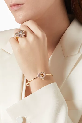 Hyperbola Heart Bangle in Gold-tone Metal