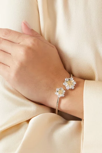 Idyllia Crystal Bangle in Rhodium-plated Metal