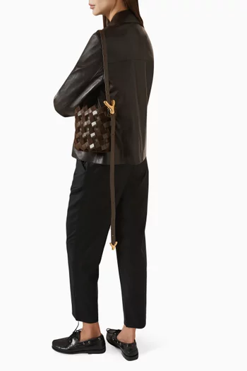 YY Bucket Woven Bag in Calfskin Leather