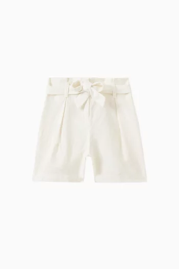 Belted Bermuda Shorts in Linen-blend