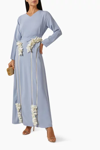 Belted Floral Maxi Dress