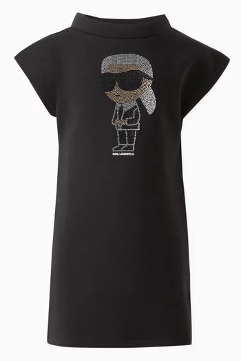 Ikonik Rhinestone Appliqué T-shirt Dress