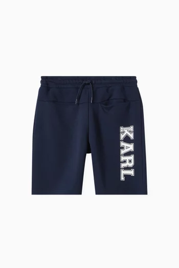 Logo Track Shorts in Cotton Blend