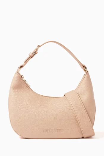 Giant Logo-lettering Shoulder Bag in Faux Leather